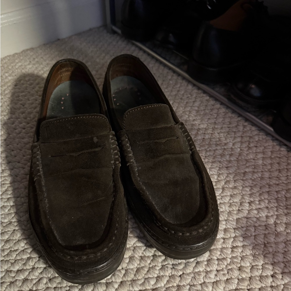 Tod's Dark Brown Suede Loafers
